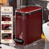 Zhaihuanhuan household trash can 2025 new high-looking living room, bedroom, toilet and bathroom sandwiched foot storage bucket with cover, burgundy, foot + hand press, soft sound and slow descent