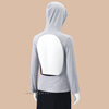 Bibo hooded back-bather special clothing for sunbathing in the dog days to nourish yang energy and sun protection, head covering neck, long-sleeved hooded top, hemp gray 2XL recommended 128-140 catties