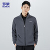 ROMON jacket men's autumn and winter casual trendy imitation sherpa stand-up collar fleece jacket soft polar fleece jacket men's gray A2XL