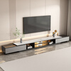 Mushun light luxury coffee table TV cabinet modern simple home living room storage cabinet small apartment retractable TV cabinet combination retractable TV cabinet 1.8-2.6 meters light luxury gray