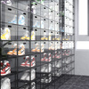 Shoe lover (shoe lover) shoe box storage box transparent acrylic aj sneaker collection shoe cabinet Internet celebrity custom shoe wall dustproof side opening shoe rack black frame (4 pieces) medium side opening (44 size high top)