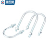 Guwanji galvanized U-bolt screw extended U-shaped pipe clamp pipe clamp hoop fixed riding buckle with nut set combination M8x27x59 5 sets