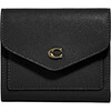 COACH Women's Wallet Wyn Colorblock Signature Canvas Small Leather Snap Flip Fashion Daily Card Holder 11971002 Black Classic os
