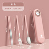 COOKSS children's chopsticks and spoon set portable box tableware primary school students special storage box three-piece set with pink