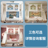 Funager children's bed and bunk bed, two-story tree house, mother bed, same width as upper and lower, princess high guardrail boy and girl bed, high and low bed + ladder cabinet 1.5*1.9 meters (same width as upper and lower)