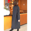 Pierre Cardin official brand flagship women's woolen coat women's mid-length woolen double-sided woolen winter thickened carbon gray woolen (quilted) thickened M recommended 105-120 pounds