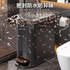 Zhaihuanhuan household trash can 2025 new high-looking living room, bedroom, toilet and bathroom sandwiched foot storage bucket with cover, burgundy, foot + hand press, soft sound and slow descent