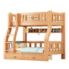Rongjiang rubber wood bunk bed pure solid wood bunk bed high and low bed for boys and girls bunk bed children's bed double bed ladder type + 5CM coconut palm mattress * 2 1200mm * 2000mm upgraded and thickened