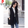 Pierre Cardin 24 years new style French style suit vest women's early spring loose suit jacket V-neck vest top black 3XL 135 to 150 pounds