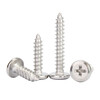 Jinchao 304 stainless steel cross flat head self-tapping screws bevel round head furniture bevel edge wood screws M3M4M5 M4*25 (50 pcs)