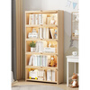 Moridi pine bookcase with flip-up transparent door student book storage cabinet multi-layer floor-to-ceiling solid wood bookshelf toy storage cabinet unpainted pine healthy solid wood bookcase five-layer 80 long flip door design