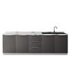 Xili kitchen cabinets marble slate countertop cabinets stove integrated cabinet household multi-functional solid wood cabinet flat style extra thick slate 120 two doors three drawers + slate