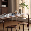Nian Lin Memory solid wood dining table North American black walnut log slate tea table home simple dining table ebony wood slate dining table North American black walnut single table 200*90*75cm