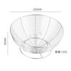 Drain basket, stainless steel household fruit basket, drain basket, fruit plate, vegetable basin, melons, fruits and vegetables, silver (20CM) round feet