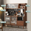 Genji Muyu solid wood sideboard integrated high cabinet tea cabinet multi-functional storage cabinet simple cupboard home wine cabinet