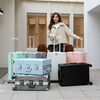 Snow Cass suitcase large capacity aluminum frame trolley case multi-functional suitcase female student high-looking leather suitcase thickened password box atmospheric black hook + cup holder + USB interface 28 inches large capacity luggage three lock protection