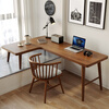 Pifeng solid wood double computer desk bay window L-shaped corner desk light luxury simple modern home office writing desk four-color desktop optional (package included)