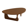 Zi Zhijia solid wood coffee table living room home small apartment minimalist 2025 new coffee table light luxury high-end creative balcony tea table length 90cm * width 58cm * height 42cm walnut color all solid wood triangle coffee table