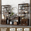 Sizhuge new Chinese style living room floor-standing ancient shelf Duobaoge tea tea room storage rack tea cabinet tea set display shelf combination style-3 piece set