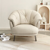 Quanyou Home Leather Sofa Chair Simple Cream Style First-Layer Cowhide Living Room Small Apartment Single Sofa Chair Furniture