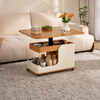 CHEERS movable small coffee table, side table, sofa side cabinet, folding lift, multi-functional home 2025 new BJ12 wood color