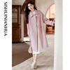 Homecoming Winter Small Flower Button Design Wool Coat High-end Niche Fashion Wool Coat Women 01 Pink S