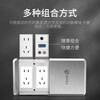 International Electrician (FDD) hidden flat push floor socket ultra-thin sliding cover stainless steel waterproof push-pull floor socket silver ten holes