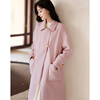 Homecoming Winter Small Flower Button Design Wool Coat High-end Niche Fashion Wool Coat Women 01 Pink S