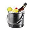 ANSLCEN Ice Cube KTV Stainless Steel Ice Bucket Bar Wine Bucket Nightclub Ice Bucket Portable Single-layer Bucket Champagne Bucket Ice Bucket + Ice Clamp