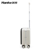 Hanker luggage men's trolley case women's boarding suitcase 14-inch ivory white password box store front side open lid aluminum frame