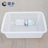 Guxiang Rectangular Plastic Basket Basket Large Thickened Turnover Basket Organizing Basket Debris Storage Basket Cleaning Basket White No. 6 Basket 456*360*137mm 2 Pack
