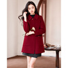 Time Past velvety woolen 25 winter design sense for daily wear niche petite women's coat 11 red S