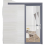 CLCEY kitchen bathroom single rail single leaf hanging sliding door hanging sliding door balcony rear broken titanium magnesium aluminum alloy tempered glass 1.2 (73*35) can be hung rail and floor rail (according to square meter)