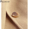 PALUOPO Autumn and Winter Hepburn style double-breasted lapel collar wool coat solid color belt waist slimming wool coat 45% wool 123 M 160/84A