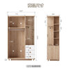 Quanyou Home Children's Wardrobe Simple Partitioned Storage Cabinet LED Smart Light Bedroom Storage Cabinet High-Looking Wardrobe
