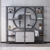 Nankeren Iron Art Storage Rack Simple Bookshelf Flower Rack Wine Cabinet Boguan Rack Living Room Entrance Partition Restaurant Display Rack Storage Cabinet Single 01 Bookshelf Can be increased or decreased in combination