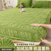 Ruiba thickened milk velvet fitted sheet mattress protector all-inclusive bed sheet tatami bed cover 2024 single child gf bear-green cat-like milk velvet/thermostat lock 90x200cm-single fitted sheet suitable for 5-28cm mattresses