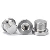 Jinchao 304 stainless steel inner hexagonal flange surface imperial plug inner corner edge oil plug metric plug G1-2 inch M8*1.25 (2 pieces)