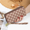 Kuqi Kangaroo Long Wallet Women's 2025 Chinese Valentine's Day Large Capacity Printed Temperament Clutch Bag Card Bag Wallet All-in-One Bag Women's Wallet Brown Four-Leaf Clover