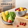 Added stainless steel drain basket rice cleaning artifact rice washing sieve fruit plate home kitchen special sink storage