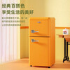 Chigo Retro Refrigerator Small Large Capacity Home Rental Refrigerator Cosmetic Internet Celebrity Refrigerator Refrigerator Freezer First-Class Energy Efficiency Small Refrigerator Energy Saving 72L Barley Yellow Retro Model