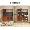 Genji Muyu solid wood combination sideboard French retro glass cabinet restaurant home wall storage locker 1.25m sideboard + shelf (125*40*186.5)