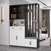 Zhengmu Feng all solid wood entrance cabinet shoe cabinet integrated entry modern simple living room screen partition cabinet multi-functional wine cabinet storage light luxury gray 120 ecological solid wood board default left stool