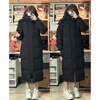 GARNUO Chinese drama same style down jacket for women mid-length knee-length hooded 2025 new winter white duck down thickened black jacket black S 80-100 catties