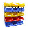 Parts box shelf oblique plastic screw storage box thickened partitioned combination accessory material box tool box Z3 blue 400*350*160 MM