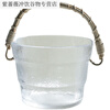 Small ice bucket, good-looking, cold-resistant ice storage bucket, portable glass fruit bucket, commercial iced beverage beer bucket, short ice bucket