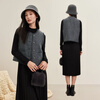 Fragment (dribs&drabs) Fragment Suit Women's 2024 Winter New Tweed Small Fragrance Jacket A-Line Knitted Skirt Paired with a Complete Set Dark Gray M