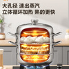 SUPOR steamer 304 stainless steel household high arch cover steamer three-layer double-layer thickened bottom gas induction cooker universal pot steamer 3 layers 26cm