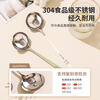 Guofeng 304 stainless steel soup spoon household long handle spoon large dessert spoon 304 avocado color large round spoon 2 pieces