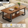 Small craftsman material coffee table living room household double-layer simple coffee table table small apartment modern small coffee table sofa side table walnut color 140